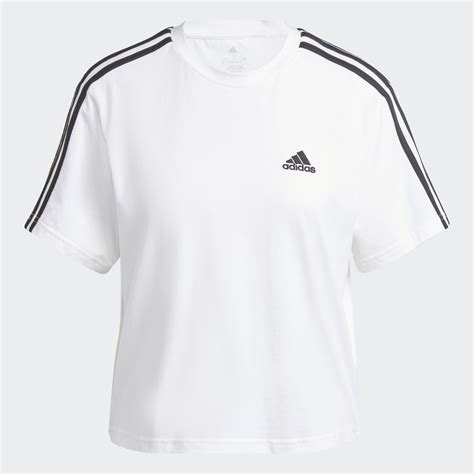 Adidas Essentials Stripes Single Jersey Crop Top White Adidas Uae