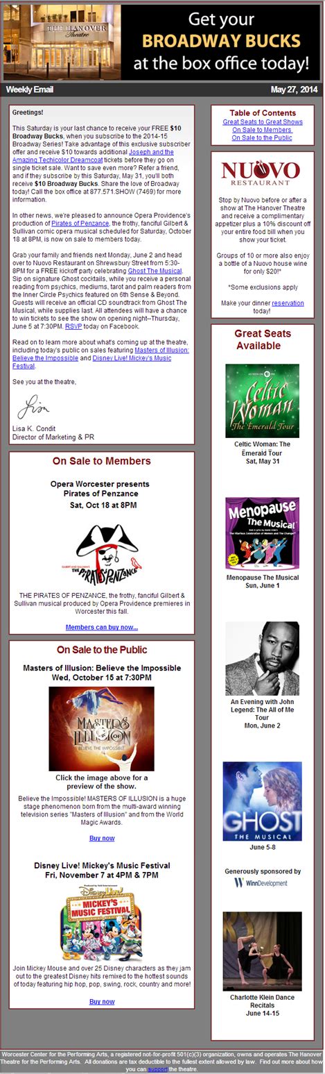 May Weekly Email The Hanover Theatre For The Performing Arts