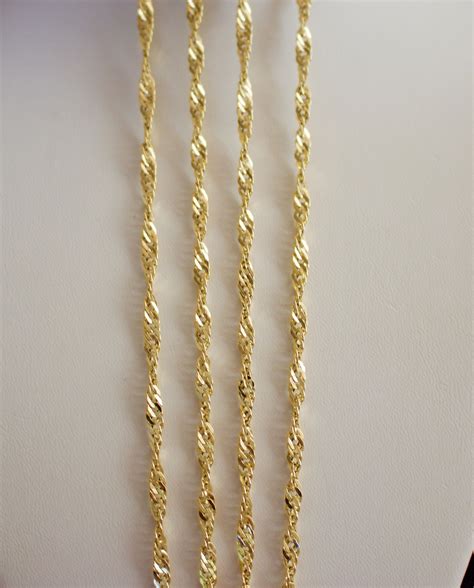 18k Italian Gold Stunning 4 Strands Of Solid 18k Italian Gold Chain