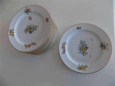 Lot De Assiettes Anciennes Dessert Porcelaine Limoges Pp Eur