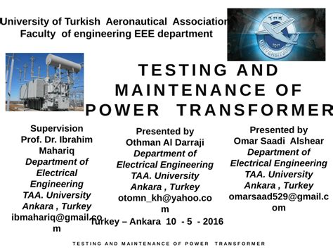 Pdf Testing And Maintenance Of Power Transformer