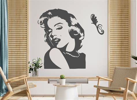 Marilyn Monroe Wall Decal Beautiful Woman Wall Decor Beauty Etsy