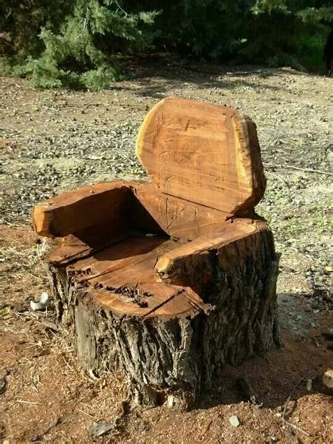 Best Tree Stump Chairs Images On Pinterest Chairs Garden Art And