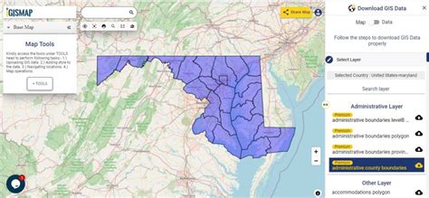 Download Maryland Counties GIS Data - State Boundary, Rail, Highways Line