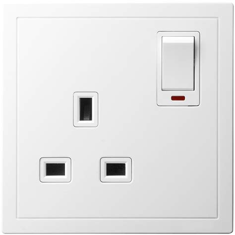 13a 1 Gang Switched Socket With Neon 13a Socket And British Socket