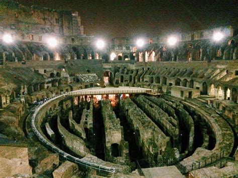 Inside The Colosseum At Night