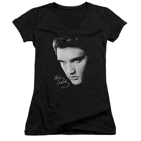 Elvis Presley Close Up Juniors And Women Black T Shirts Etsy