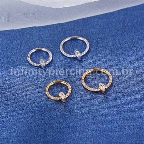 Piercing Argola A O Cir Rgico Zirc Nia Cravejada Infinity Piercing