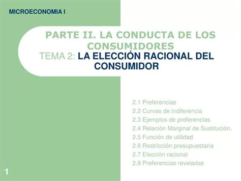 Ppt Tema La Elecci N Racional Del Consumidor Powerpoint