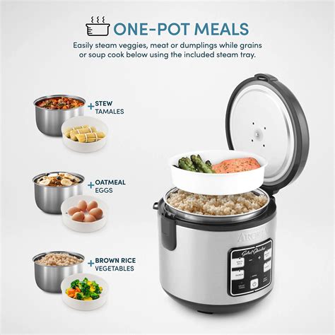 Aroma Housewares Select Stainless Digital Rice And Grain Multicooker Rice Cooker 4 Cup Uncooked