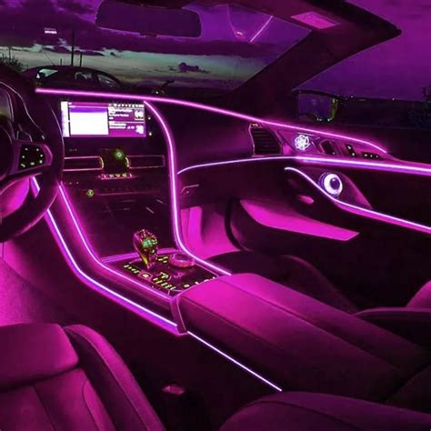 Luz Led Para El Interior Del Auto Iluminación Con Conexión Usb Color Morado Plazavea