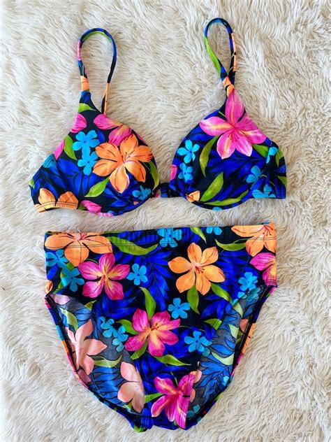 Catalina Neon Floral S Bikini Gem