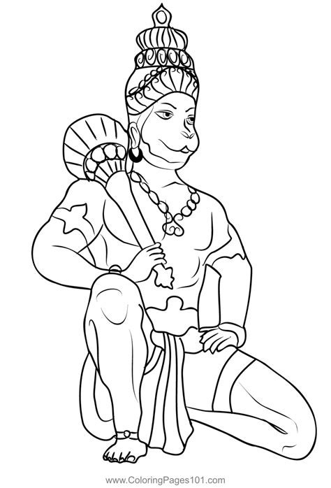 Hanuman Ji Coloring Page for Kids - Free Hindu Gods Printable Coloring Pages Online for Kids ...