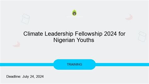 Climate Leadership Fellowship For Nigerian Youths Scholarshipair