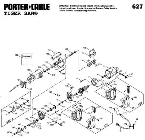 Porter Cable 627 Tiger Saw Parts Type 1 Porter Cable Reciprocating