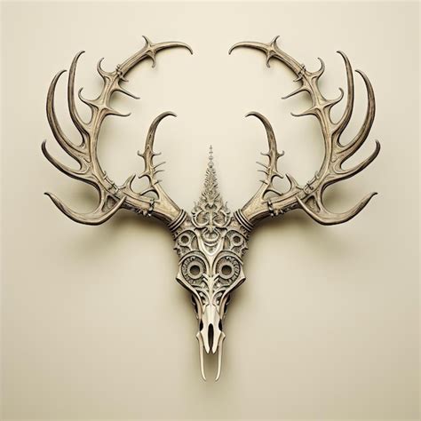 Premium AI Image | a detailed outline of moose horns in the style of ...