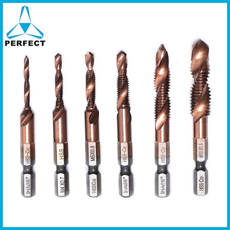 6pcs Machine Use Metric M3 M10 Hss Combination Drill And Taps Set Hss