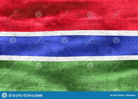 Gambia Flag Realistic Waving Fabric Flag Stock Photo Image Of