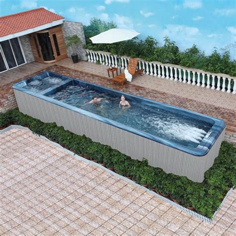 Above Ground Endless Pool Jacuzzi Luxury Swim Spa Hot Tub Combo In 2022