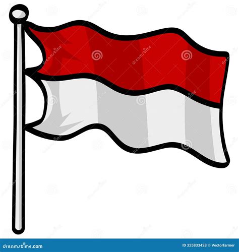 Vector Del Doodle De La Bandera De Indonesia Ilustración del Vector