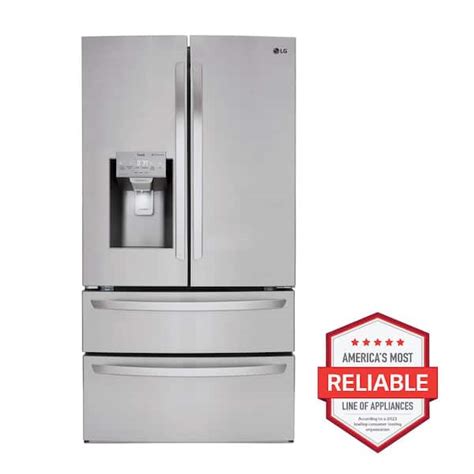 LG 28 Cu Ft 4 Door French Door Smart Refrigerator With Ice And Water