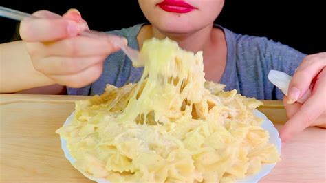 Asmr Cheesy Pasta Mukbang Eating Sounds Youtube