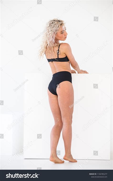 Beautiful Sexy Blonde Lingerie Posing Bright Stock Photo 1136785277 Shutterstock