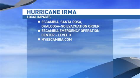 No Evacuation Orders For Escambia Santa Rosa Or Okaloosa Counties