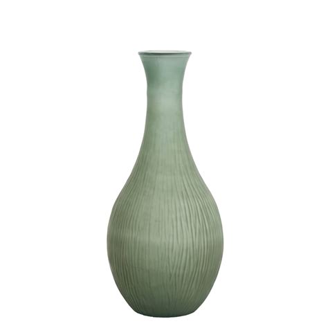 Vase X Cm Jutha Glass Matt Dark Green Light Living