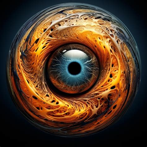 Premium AI Image An Eye With A Black Pupil And Orange Flames