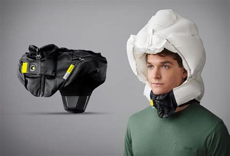 Hovding 3 is an airbag for cyclists that is worn around the neck like a ...