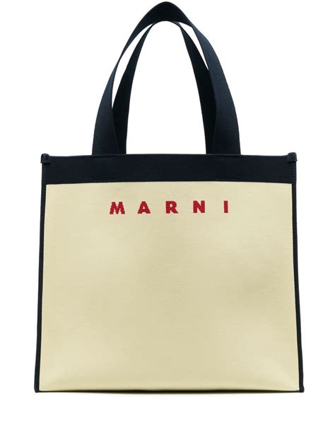 Marni Logo Jacquard Tote Bag Farfetch