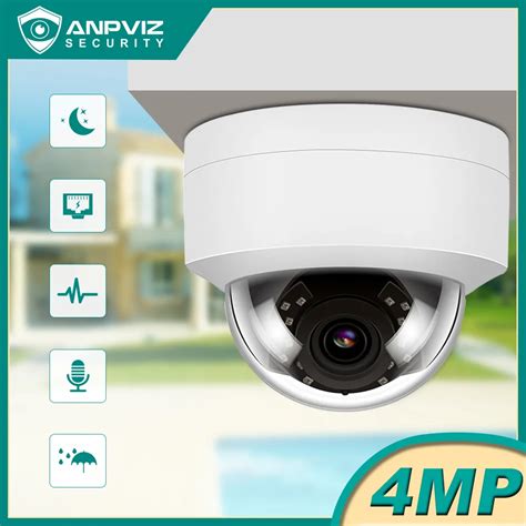 Anpviz Mp Poe Outdoor Ip Camera Dome Security Home Outdoor Camera