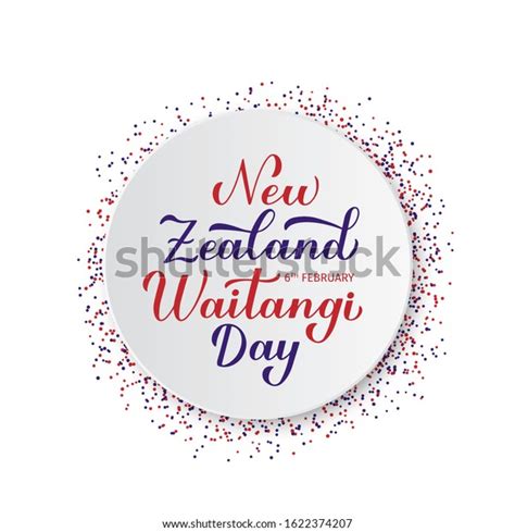 New Zealand Waitangi Day Calligraphy Hand Stock Vector Royalty Free