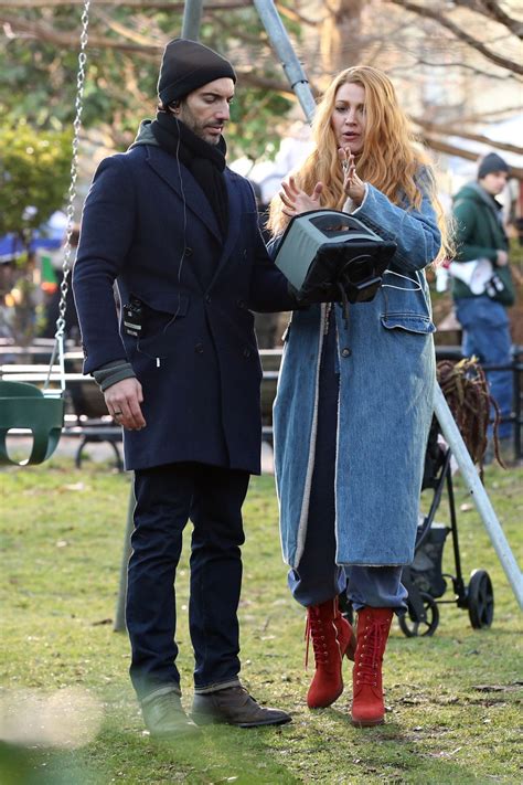 Blake Lively And Justin Baldoni On The Set While Filming It Ends With