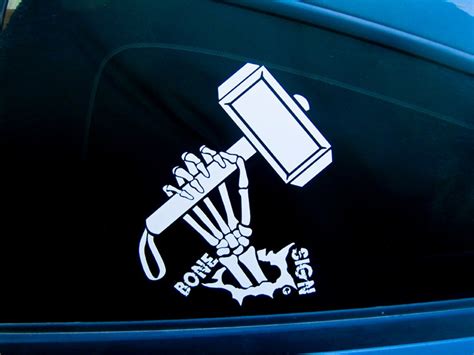 Thor Hammer Vinyl Decal Bone Sign Series Etsy