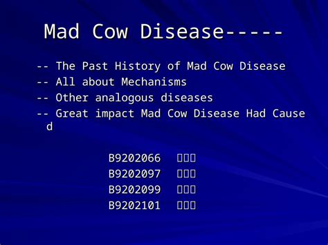 (PPT) Mad Cow Disease----- -- The Past History of Mad Cow Disease ...