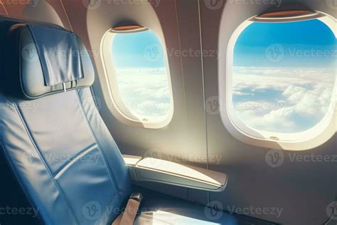 Economy Class Airplane Window Airplane Interior With Relaxing Window