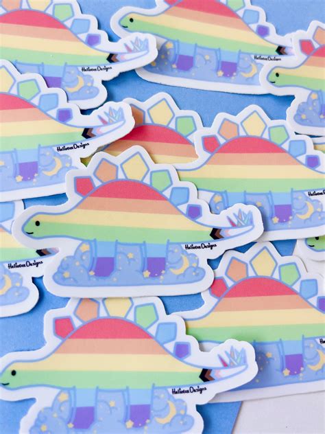 Lgbtqia Pride Sticker Pride Flag Dinosaur Sticker Pride Etsy