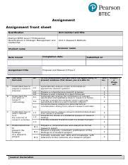 Assignment RM Shenesh Docx Assignment Assignment Front Sheet