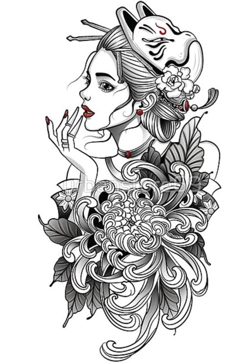 Geisha Tattoo Design Japan Tattoo Design Sketch Tattoo Design