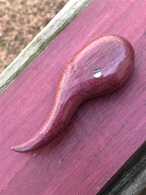 Aficot Made From Exotic Purpleheart Wood With Abalone Accent Etsy