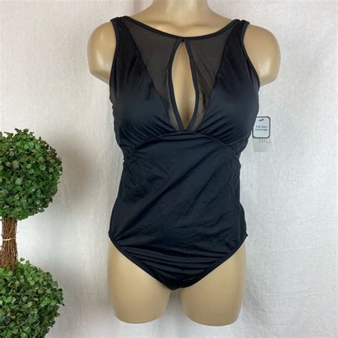 Time And Tru Swim Time And Tru Black Full Cover Piece Swim Bathing Suit New Poshmark