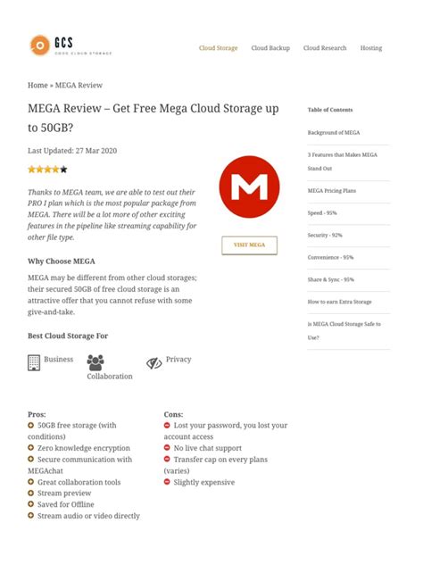 Mega Review Get Free Mega Cloud Storage Up To 50gb Download Free Pdf Encryption Mobile App