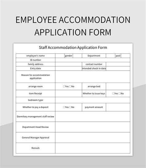 Introducing The Latest Application Form For Accommodation Employees