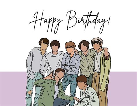 BTS Birthday Card Printable Card