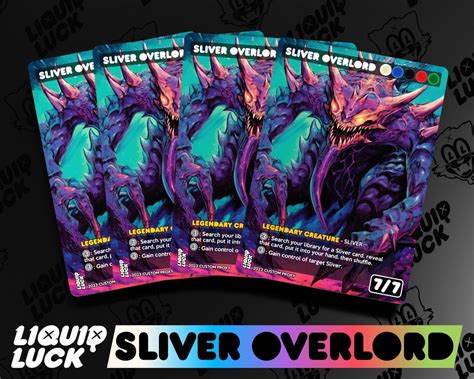 Sliver Overlord Mtg Proxy Re Imagined Neon Vintage Fantasy Dnd Art