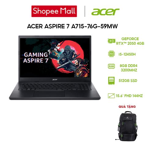 Laptop Acer Aspire A G Mw I H Gb Gb Rtx Gb