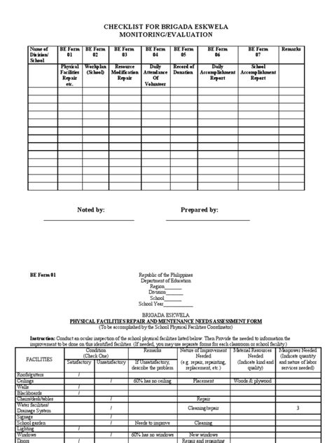 Brigada Eskwela Forms Template