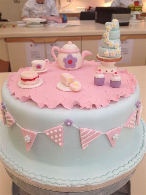 Vintage Tea Party Cake Teapartycake Buntingcake Afternoon Tea